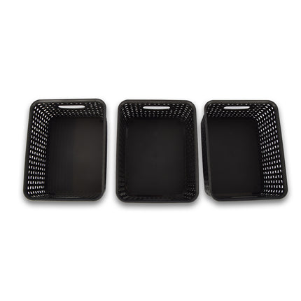 3x Opbergmand | Opbergbakje |5 liter | Zwarte opberger 25.x20x10. cm Rattan