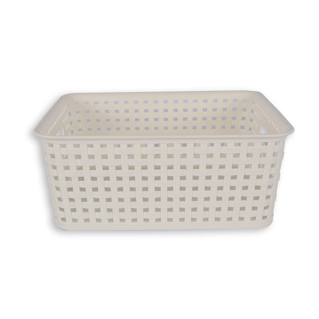 Rattan Mandje | opbergbox | Wit | Kunstsof | Mandje | 5 liter | Opbergmandje | Opbergmand | 25.5cm*19.5cm*10.5cm