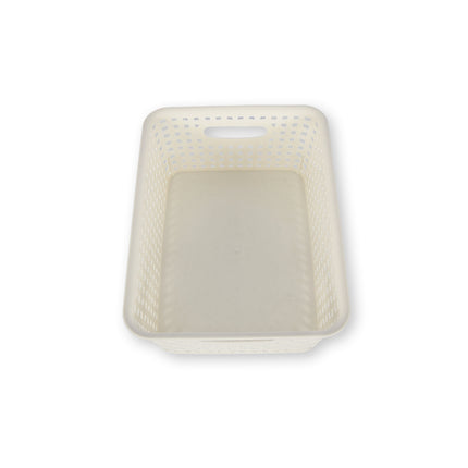 Rattan Mandje | opbergbox | Wit | Kunstsof | Mandje | 5 liter | Opbergmandje | Opbergmand | 25.5cm*19.5cm*10.5cm
