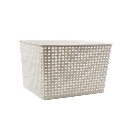 Witte Opbergbak 36cm x 29.5cm x22cm | 17L | Kunststof Opbergmand Zonder Deksel | Eenvoudige Opslag Betrouwbaar Gebruik | Ideaal voor Keuken, Badkamer, Speelgoed en Meer! 