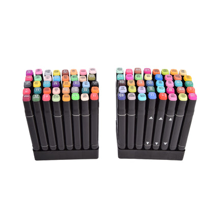 Multikleur Twinmarkers | 80 stuks Markeerstiften met Dubbele Punten Voor Creatief-Knutselen Voor Kinderen en Volwassenen | Professionele Tekenstiften Voor Schetsen Notities Strips en Kleurboeken | Alcohol Markers voor Kunstliefhebbers