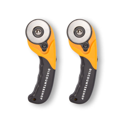 2 Stuks | Handige Rollermes Set | Praktische Rolmes | Duurzame Messenrol | Geel & Zwart | 17cm x 1.8cm x 6cm