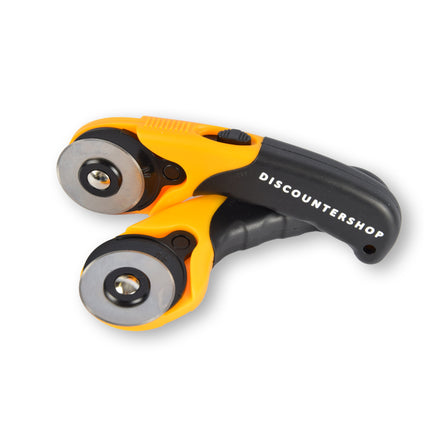 2 Stuks | Handige Rollermes Set | Praktische Rolmes | Duurzame Messenrol | Geel & Zwart | 17cm x 1.8cm x 6cm