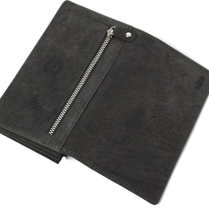 4East® Vintage Leren Dames Portemonnee |grijs | RFID |Stoer Leer Portemonnee Huishoud portemonnee | Dames | Harmonica portemonnee | buffelleer Portemonnee | Overslag portemonnee- 4e-405