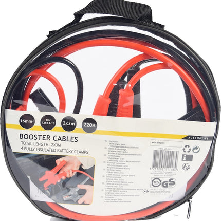 Startkabel 220 Ampere met opbergtas (12V/24V)