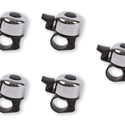 Mini Fietsbel voor Kinderfiets 3.4 cm Zwart & Zilver – Compact & Helder Geluid – Universele Aluminium Bel – Fietsaccessoires & Fietsonderdelen voor Kinderen