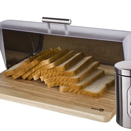 Bamboe Broodtrommel Met Rolluik - Helpt Brood Vers Te Houden- - Brooddoos - Brood Bewaardoos - Vershouddoos - Broodkast - Broodbak - Broodmand - Bamboo Bread Bin - Hout - 39 CM