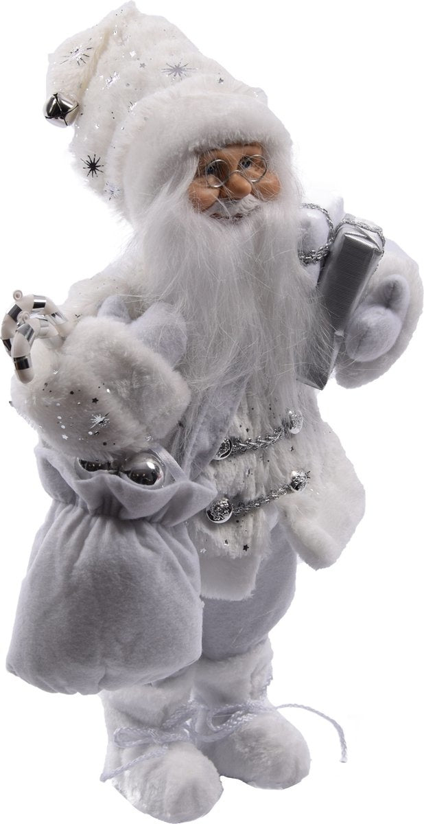 Luxe Afgewerkte Kerst Decoratie | Kerstversiering | 57 CM | Grijs | Handgemaakt Kerstpop |