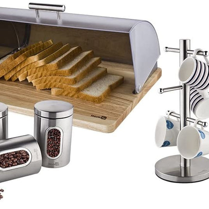 Bamboe Broodtrommel Met Rolluik - Helpt Brood Vers Te Houden- - Brooddoos - Brood Bewaardoos - Vershouddoos - Broodkast - Broodbak - Broodmand - Bamboo Bread Bin - Hout - 39 CM