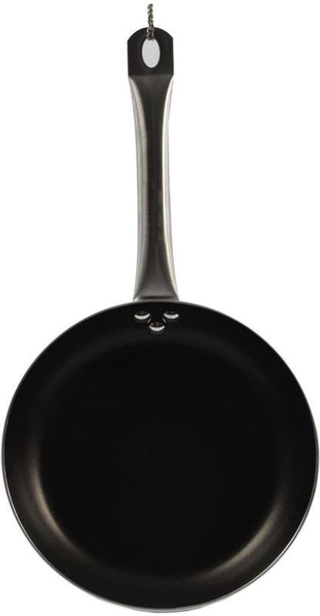 Zilver/zwarte koekenpan met anti-aanbak laag 28 cm - Keukenbenodigdheden - Kookbenodigdheden - Koken - Vlees/pannenkoeken braden/bakken - Pannen - Aluminium koekenpannen
