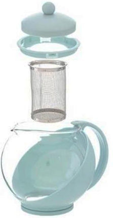 Theepot met filter - theepot glas - Theekan met RVS Filter - 1.25 L - Koffiemaker celadon - Cafetière glas voor koffie of thee - Koffie en theezet apparaat 1250 ml