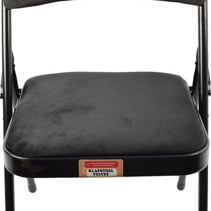 Velvet Eetkamerstoel 6 st inklapbaar met stalen frame Zwart