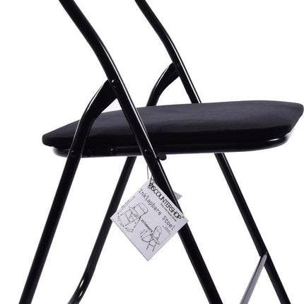 Klapstoel met zithoogte van 43 cm Vouwstoel velvet zitvlak en rug bekleed - stoel - tafelstoel- stoel - tafelstoel - klapstoel - Velvet klapstoel - Luxe klapstoel - Met kussentjes - Stoel - Stoelen - Klapstoelen - Stoeltje - Premium chair - Zwart