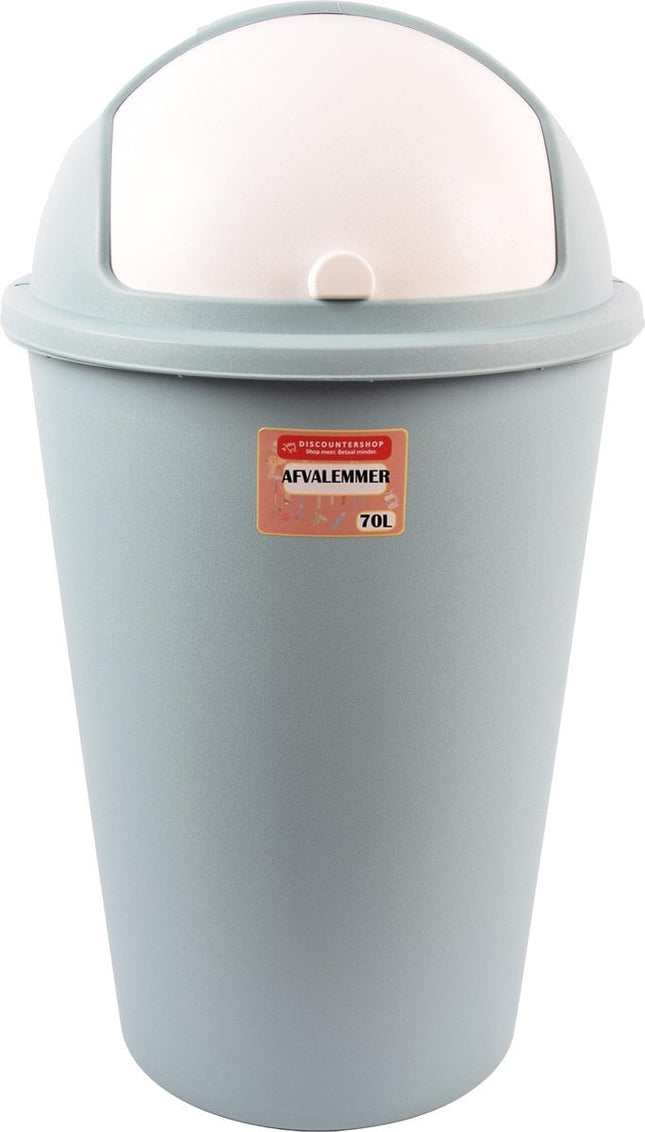 Afvalemmer 70L met schuifdeksel Turquoise 40 x 40 x 68 cm