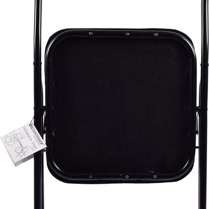 Klapstoel met zithoogte van 43 cm Vouwstoel velvet zitvlak en rug bekleed - stoel - tafelstoel- stoel - tafelstoel - klapstoel - Velvet klapstoel - Luxe klapstoel - Met kussentjes - Stoel - Stoelen - Klapstoelen - Stoeltje - Premium chair - Zwart