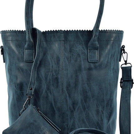 Bicky Bernard Dames Shopper Navy - Donkerblauw - Tas met lang hengsel 180 cm