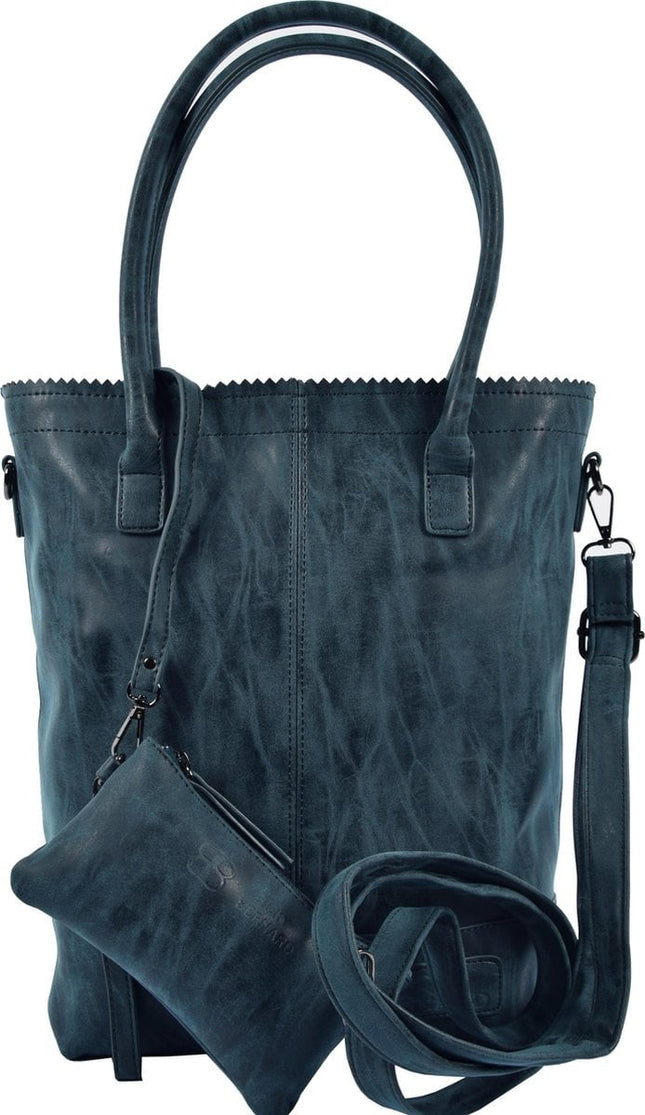 Bicky Bernard Dames Shopper Navy - Donkerblauw - Tas met lang hengsel 180 cm