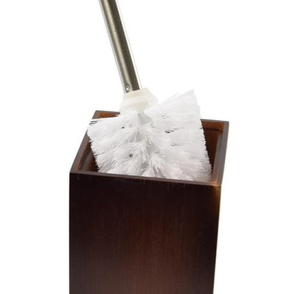 Toiletborstel hout 8mm dik - toiletborstels- WC Bamboe Donker kleur - Toiletborstelhouder met WC-Borstelhouder - Houten Borstelhouder - donkerbruin