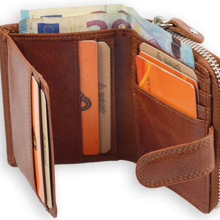 Portemonnee vachetta leer| Portemonnee dames - portemonnees heren - Portemonnee pasjes - RFID Protected Anti skim - 4East - 4E-209-