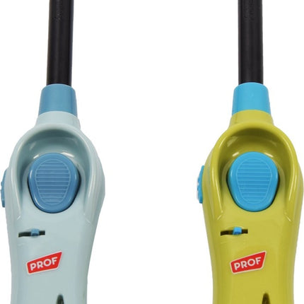 Aansteker met kinderbescherming - Barbecue aansteker - Pakket van 2x stuks BBQ aanstekers navulbaar| A Kwaliteit |Kinderbescherming/Kinderslot |2x Blauw en Groen | 22 cm