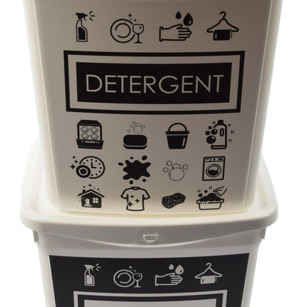 2x Waspoeder box | EHBO-benodigdheden |multibox 6liter |Handig |reinigingsmiddel | 23x18x24,5cm 300g| was tabletten| Poedercontainer met hengsel | Topper!