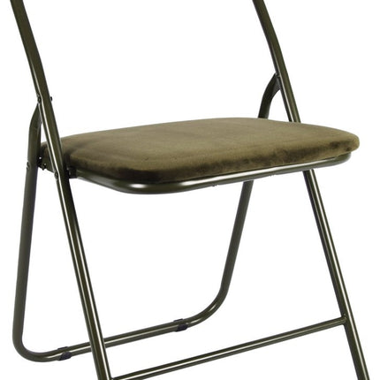 6x Klapstoel met zithoogte van 43 cm Vouwstoel velvet zitvlak en rug bekleed - stoel - tafelstoel- tafelstoel - klapstoel - Velvet klapstoel - Luxe klapstoel - Met kussentjes - Stoelen - Klapstoelen - Stoeltje - Premium chair Groen