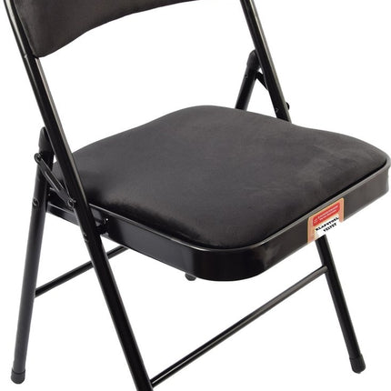 Velvet Eetkamerstoel 6 st inklapbaar met stalen frame Zwart