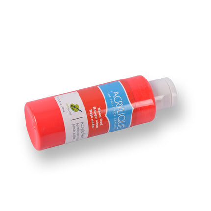 Neon Rood Acrylverf zonder Merk - Hoogwaardige Keuze voor Schilderen en Knutselen - 118ml