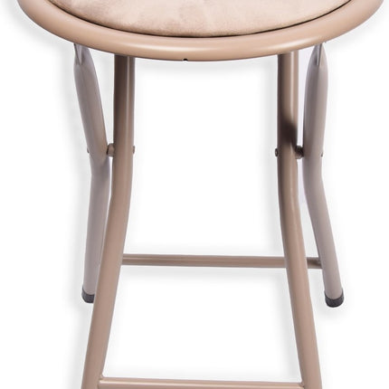 Deluxe Vouwkrukje 45 cm -  Velvet Vouwstoel - Lichtgewicht Vouwkrukje Beige