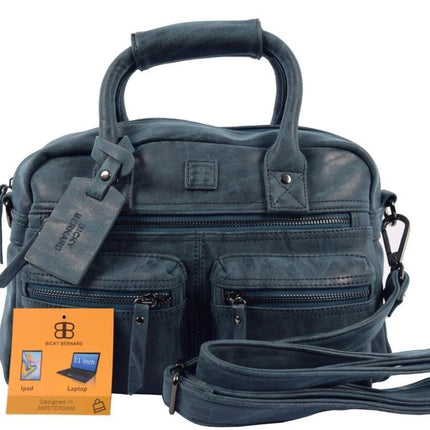 Bicky Bernard Handtas omhang Hand & Schoudertas Western Bag Blauw - Donkerblauw