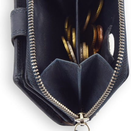 Portemonnee - Portemonnee dames - Portemonnee heren - Portemonnee pasjes - RFID Protected Anti skim - 4East - 4E-209- Blauw - Donkerblauw - Navy