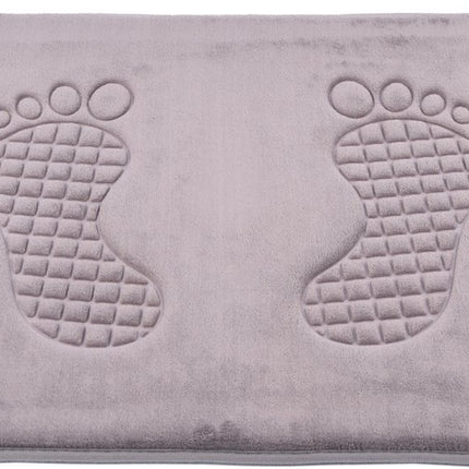 Badmat & WC Mat Set -Douche mat set - Grijs - 80cm x 50cm - badmat set 3-delig - Soft Foam - Extra Zacht - FOAM