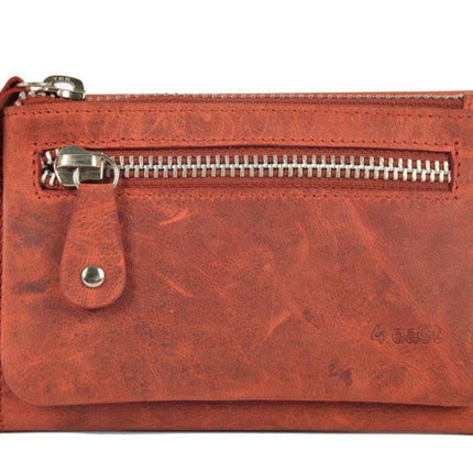 Trendy Portemonnee Met Muntenvak - Rfid Buffelleer - 10 Pasjes - 7 Vakken - 8.9 x 14 cm 