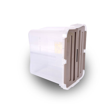 Opbergbox | Grijs | 30cm*28cm*37.5cm | Stapelbare opbergbox | 24 Liter | Waterdicht | Met Klapdeksel