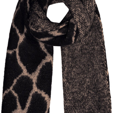 Lange warme winter luipaard panter leopard print dames sjaal bruin acryl 50 x 200 cm - sjaal is perfect voor de winter
