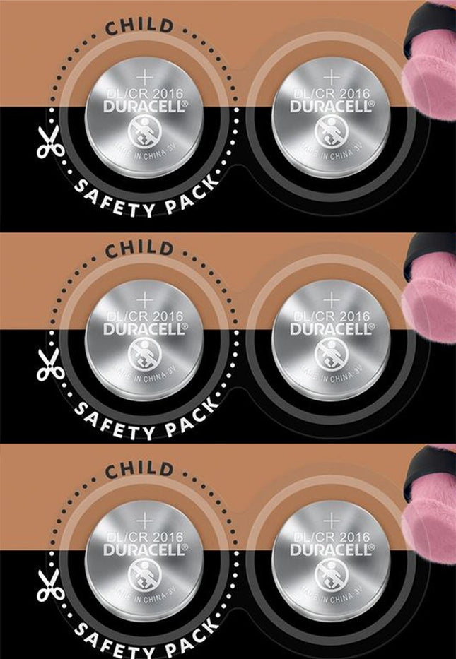6 Stuks - Duracell CR2016 Professional Electronics 3V Lithium knoopcel - Duracell Lithium CR2016 3V - 6 stuks