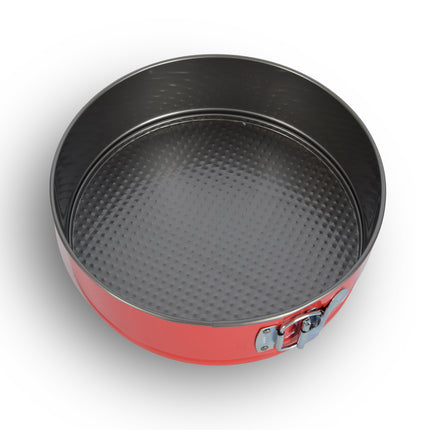 Springvorm | 25cm*8cm*7.5cm | Taartvorm | Rood en zilver | Taartdecoratie | Metaal | Bakvorm | PFAS Vrij