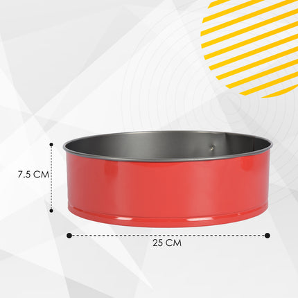 Springvorm | 25cm*8cm*7.5cm | Taartvorm | Rood en zilver | Taartdecoratie | Metaal | Bakvorm | PFAS Vrij