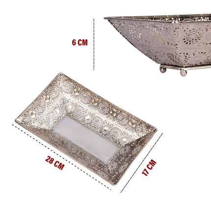 Elegante Sieradendoosjes voor al je Juwelen - Zilveren Opbergdoos - 17x6x28cm