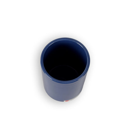 Blauwe WC Borstelhouder - Vrijstaande Sanitair Accessoire voor Badkamer - Keramiek - 9cm x 37cm