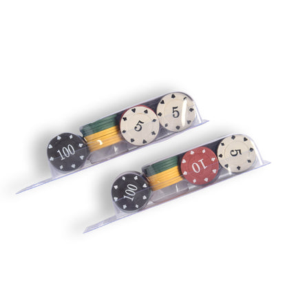 Pokerset Texas Hold'em - 96 Pokerchips voor Kaartspellen, Pokerspelletjes, Blackjack en Casino | Poker Chips Set voor Thuisgebruik en Professioneel Spel