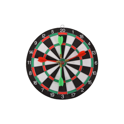 Robuust en Stijlvol Dartbord Set met Pijlen - Eenvoudig te Installeren, Ideaal voor Elk Dartspel - Zwart & Wit, Groen & Rood, Kunststof, 29cm
