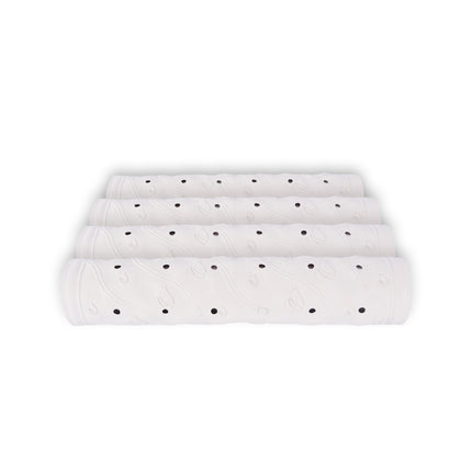 Elegante Witte Douchemat Set - 76cm x 36cm - Antislip Badmat - Natuurlijk Rubber - 4 stuks