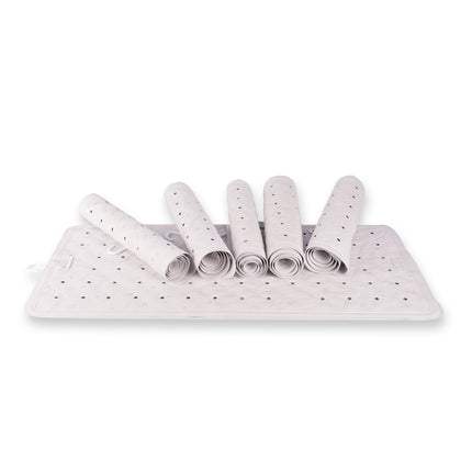 Verfijnde Witte Badmat Set - Antislip Douchemat - 100% Natuurlijk Rubber - 76cm x 36cm - 6 stuks