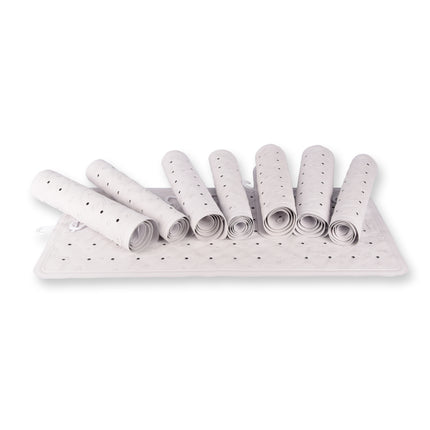 Complete Set van Witte Badmatten in Natuurlijk Rubber | Antislip Douchematten | 76cm x 36cm | 8 Stuks