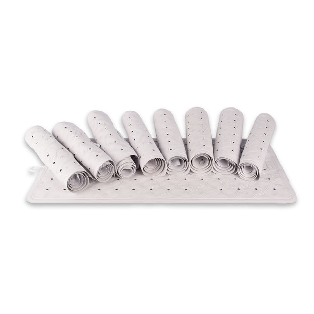 Kwalitatieve Badmat Set in Wit - Antislip Douchemat - 76cm x 36cm - Sterk 100% Natuurlijk Rubber - 9 stuks