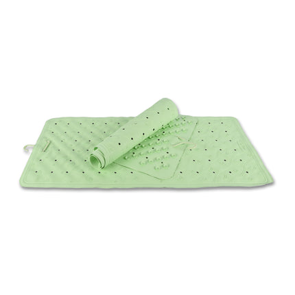 Badmat Set - Groene Badkamer Mat en Douchemat - 76x36cm - 100% Natuurlijk Rubber - 2 Stuks