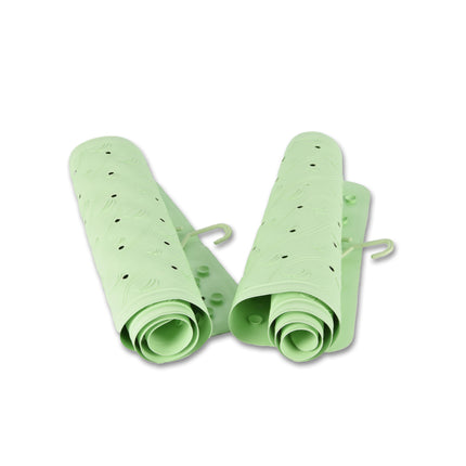 Badmat Set - Groene Badkamer Mat en Douchemat - 76x36cm - 100% Natuurlijk Rubber - 2 Stuks