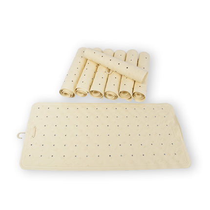 8x | Anti-Schimmel | beige | Badmat | rubber | Badkamer mat | Diameter:102cm | Douchemat | 36cm*76cm