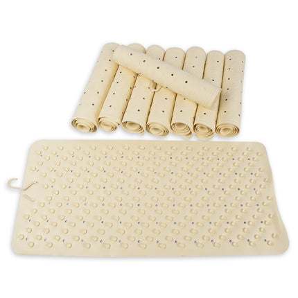 9x | Anti-Schimmel | beige | Badmat | rubber | Badkamer mat | Diameter:102cm | Douchemat | 36cm*76cm
